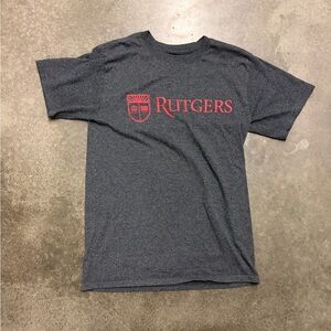 Rutgers University Short Sleeve Logo T-Shirt - Charcoal with Red Print